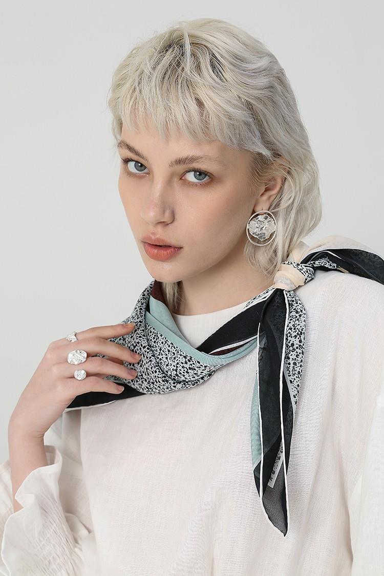 Foulards en soie léopard pure-2 Leopard Silk Sheer Scarves-2