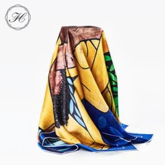 Lady foulard carré à la main peinture à l'huile