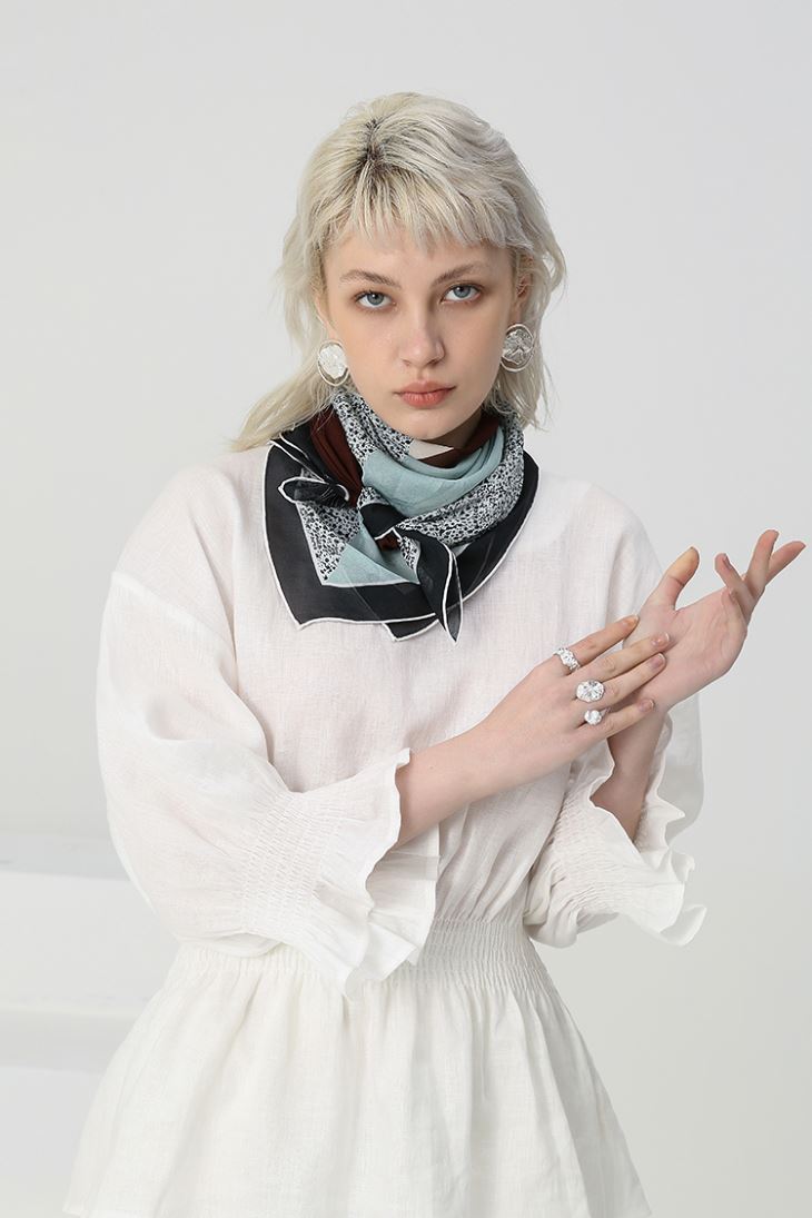 Leopard Silk Sheer Scarves
