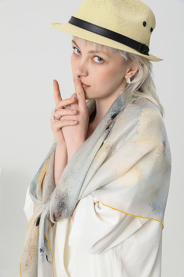 Ladies Silk Scarves Hand Rolled